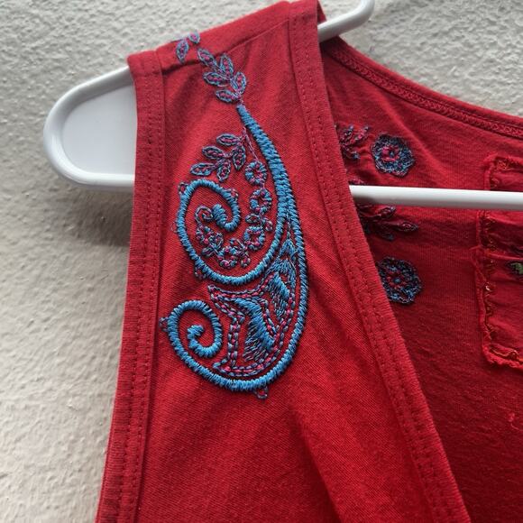 Johnny Was Dress Sz M Embroidered Boho Ruched Knot Babydoll Fairy MIDI Y2K Style - Picture 6 of 10